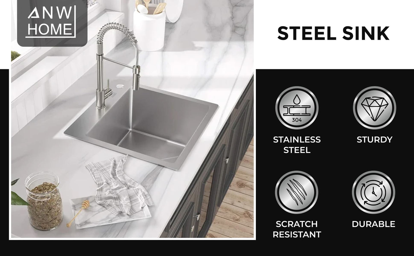 stainless steel kitchen sink color silver size 50x50