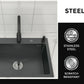 stainless steel kitchen sink color black size 55x43