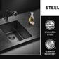 stainless steel kitchen sink color black size 37x45