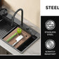 Waterfall steel sink with digital display 7546D2 Graphite Decor