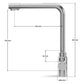 ANW HOME Three-Way Brushed Inox Kitchen Faucet with Straight 360° Swivel Spout – 340 mm