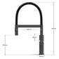 ANW HOME High-Arc Matte Graphite Kitchen Faucet with Pull-Out Spout and 360° Rotation – 520 mm