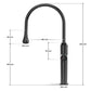 ANW HOME High-Arc Matte Graphite Kitchen Faucet with Pull-Out Spout and 360° Rotation – 423 mm