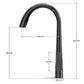ANW HOME Medium-Arc Matte Graphite Kitchen Faucet with Pull-Out Spout and 360° Rotation – 430 mm