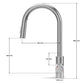 ANW HOME High-Arc Brushed Inox Kitchen Faucet with Pull-Out Spout and 360° Rotation – 390 mm
