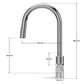 ANW HOME High-Arc Chrome Kitchen Faucet with Pull-Out Spout and 360° Rotation – 390 mm