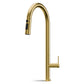 ANW HOME High-Arc Brushed Gold Kitchen Faucet with Pull-Out Spout and 360° Rotation – 455 mm