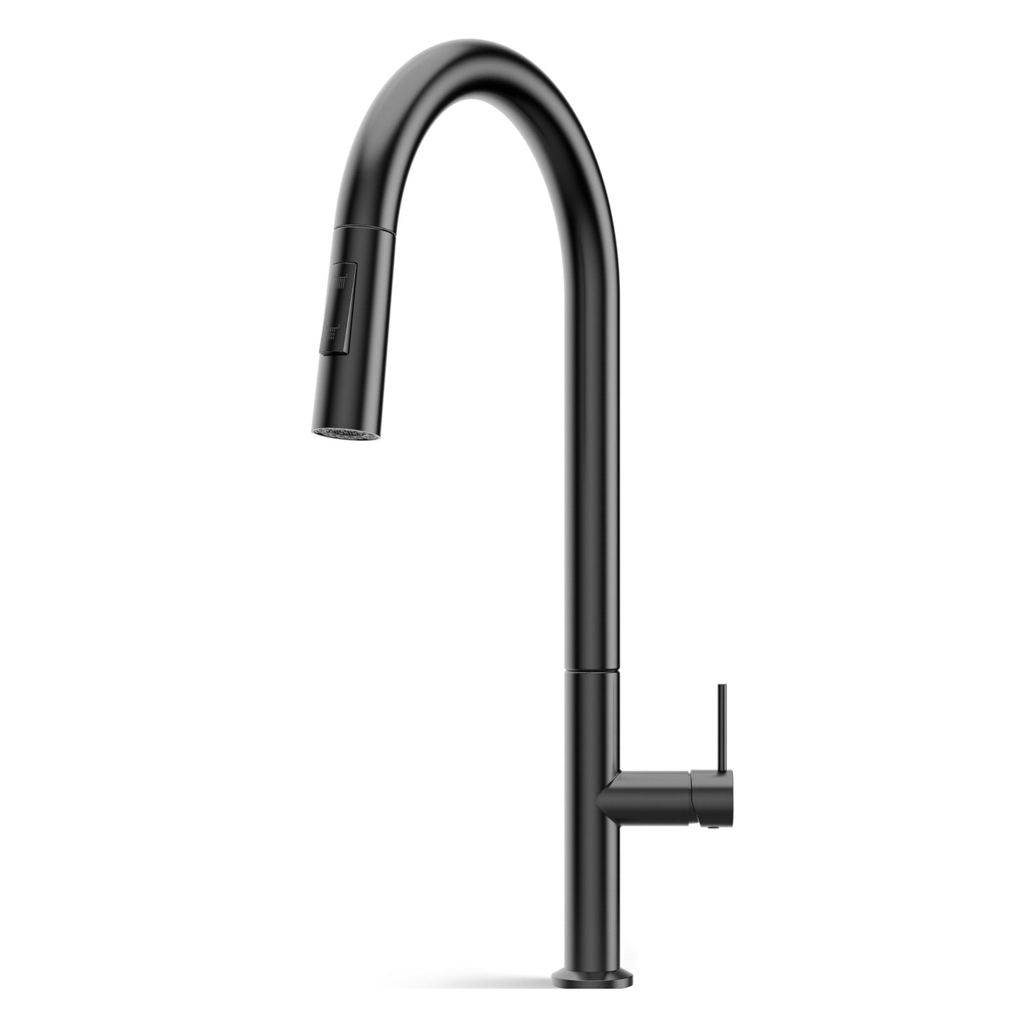 ANW HOME High-Arc Matte Graphite Kitchen Faucet with Pull-Out Spout and 360° Rotation – 455 mm