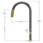 ANW HOME High-Arc Graphite & Gold Kitchen Faucet with Pull-Out Spout and 360° Rotation – 455 mm
