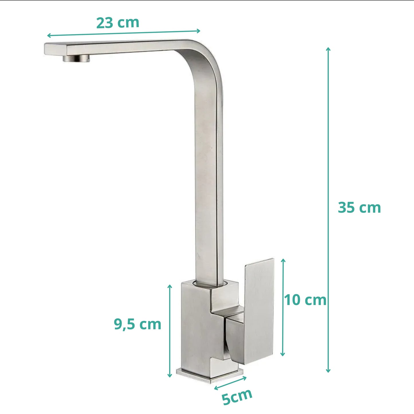 Grifo de Cocina INOX JF-9407S - Acero Cepillado 415 mm