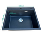 Kitchen sink Single-bowl granite sink Black 60x49 siphon