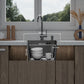 ANW HOME Fregadero Cocina 1 Seno Sobre Encimera, Fregadero Cocina Acero Inoxidable 304 40x50 cm, Grafito PVD, Acabado Nano, Grosor 3,0/1 mm, con Sifón, Dosificador y Cesta