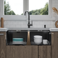 ANW HOME Evier Cuisine Inox, Evier Cuisine 2 Bacs Sous Plan 80x45 cm, Acier Inox 304, Graphite PVD, Nano-Revêtement, Épaisseur 3,0/1 mm, avec Siphon