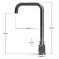 Fold-Down Graphite Kitchen Faucet for Window Installation with 360° Swivel Spout – 330 mm