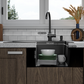 ANW HOME kuchyňský dřez z nerezové oceli 304, jednodřez pro inset montáž s odkapávačem 63x50 cm, grafit PVD, nano povrch, tloušťka 3+1 mm, hloubka vany 22 cm, s odtokovou sadou