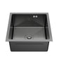 Zlew kuchenny podblatowy 44x44 cm – stal nierdzewna grafitowa PVD, głęboka komora, komplet