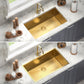 Küchenspüle HD-7444G, Edelstahl, PVD-Beschichtung, goldene Farbe