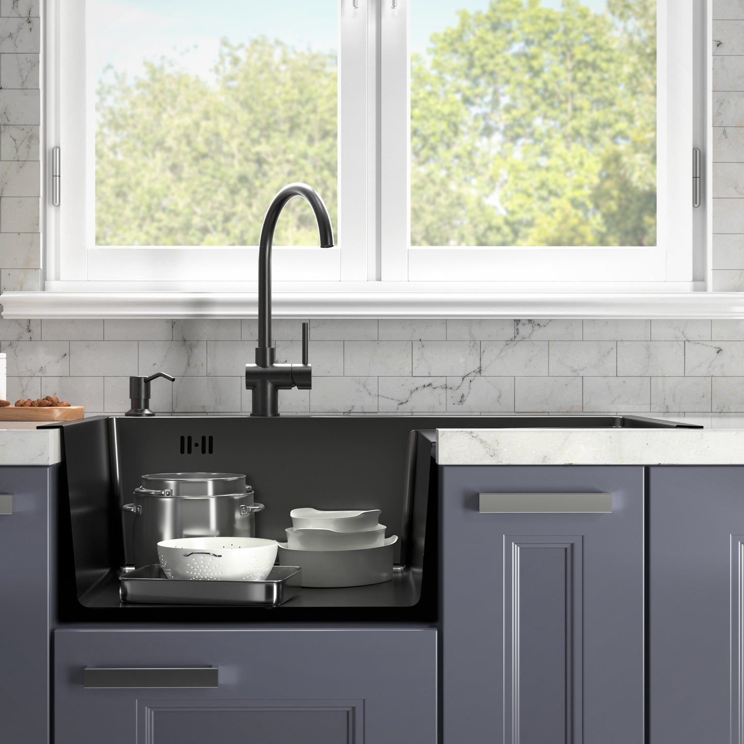 Lavello in Acciaio Inox 7850L PVD Grafite con Gocciolatoio