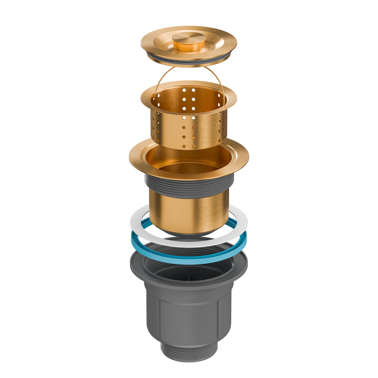 Vieno dubens kriauklė su nusausintuvu 78x50L Auksinė + priedai