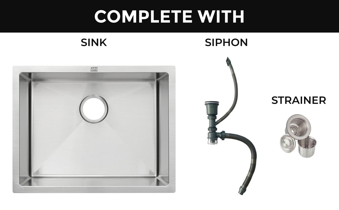 Stainless Steel Sink 54x44 Satin Inox