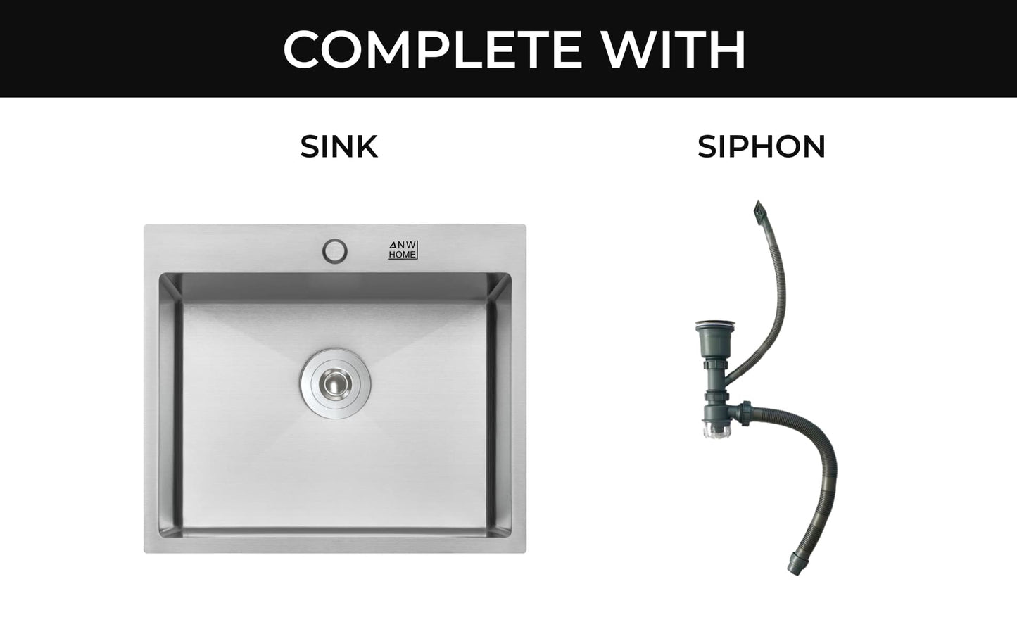 Stainless Steel Sink Satin 58x45 Inox