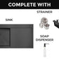 Stainless Steel Sink 7849L PVD Graphite with Drainboard