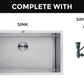 Stainless Steel Sink 74x44 Satin Inox