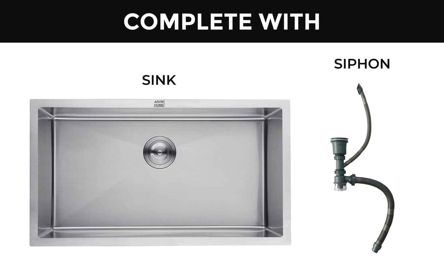 Stainless Steel Sink 74x44 Satin Inox