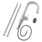 ANW HOME High-Arc Brushed Inox Kitchen Faucet with Pull-Out Spout and 360° Rotation – 390 mm