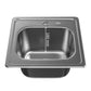 ANW HOME Einbauspüle Edelstahl 38x38 cm Spülbecken Küche Edelstahl mit Siphon Küchenspüle 1 Becken 18 cm Tiefe mit Siphon und Ablaufgarnitur