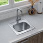 ANW HOME Einbauspüle Edelstahl 38x38 cm Spülbecken Küche Edelstahl mit Siphon Küchenspüle 1 Becken 18 cm Tiefe mit Siphon und Ablaufgarnitur