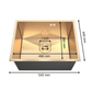 ANW HOME Lavello Cucina 1 Vasca Sottotop Lavandino Cucina Lavello Acciaio Inox 304 54x44 cm Oro PVD Rivestimento Nano Spessore 3.0/1 mm con Sifone