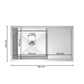 ANW HOME Lavello Cucina 1 Vasca, Lavandino Cucina Sottotop con Gocciolatoio, Acciaio Inox 304, 78x44 cm, Finitura con Nano-Rivestimento, Spessore 3.0+1 mm, Profondità 22 cm, con Sifone