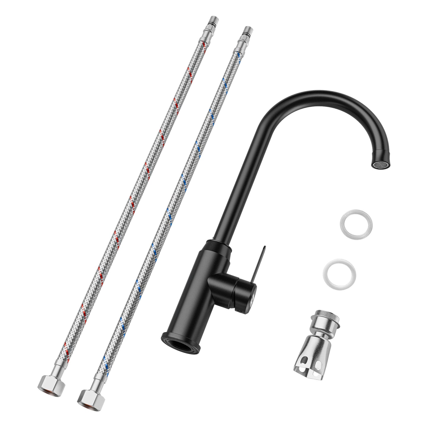 Küchenarmatur ANW HOME gebürsteter Stahl Farbe Schwarz HF-01B