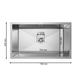 ANW HOME Kitchen Sink, Stainless Steel Kitchen Sink, Undermount Single Bowl 74x44 cm, Silver, Nano Coating, Thickness 3.0/1 mm, 22 cm Deep Bowl, with Waste Kit