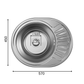 ANW HOME Fregadero Cocina 1 Seno Fregadero sobre Encimera con Escurridor Acero Inoxidable 201 57x45 cm Plata Acabado Satinado Grosor 0,6 mm con Sifón