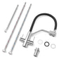 ANW HOME Three-Way Brushed Inox Kitchen Faucet with Pull-Out Spout and 360° Rotation – 425 mm