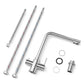 ANW HOME Three-Way Brushed Inox Kitchen Faucet with Straight 360° Swivel Spout – 340 mm