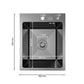 ANW HOME Fregadero Cocina 1 Seno Sobre Encimera, Fregadero Cocina Acero Inoxidable 304 40x50 cm, Grafito PVD, Acabado Nano, Grosor 3,0/1 mm, con Sifón, Dosificador y Cesta