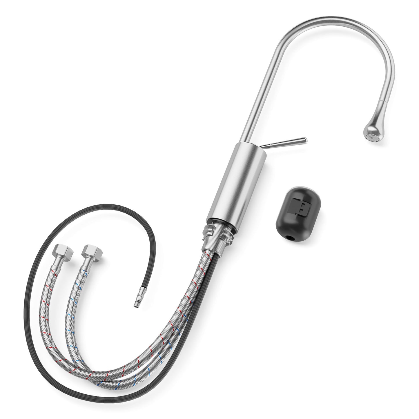 ANW HOME High-Arc Brushed Inox Kitchen Faucet with Pull-Out Spout and 360° Rotation – 445 mm