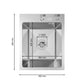 ANW HOME Lavello Cucina 1 Vasca, Lavello Acciaio Inox da Incasso 40 x 50 cm, Argento, Finitura Nano, Spessore 3,0/1 mm, Profondità 22 cm, con Sifone e Dosatore