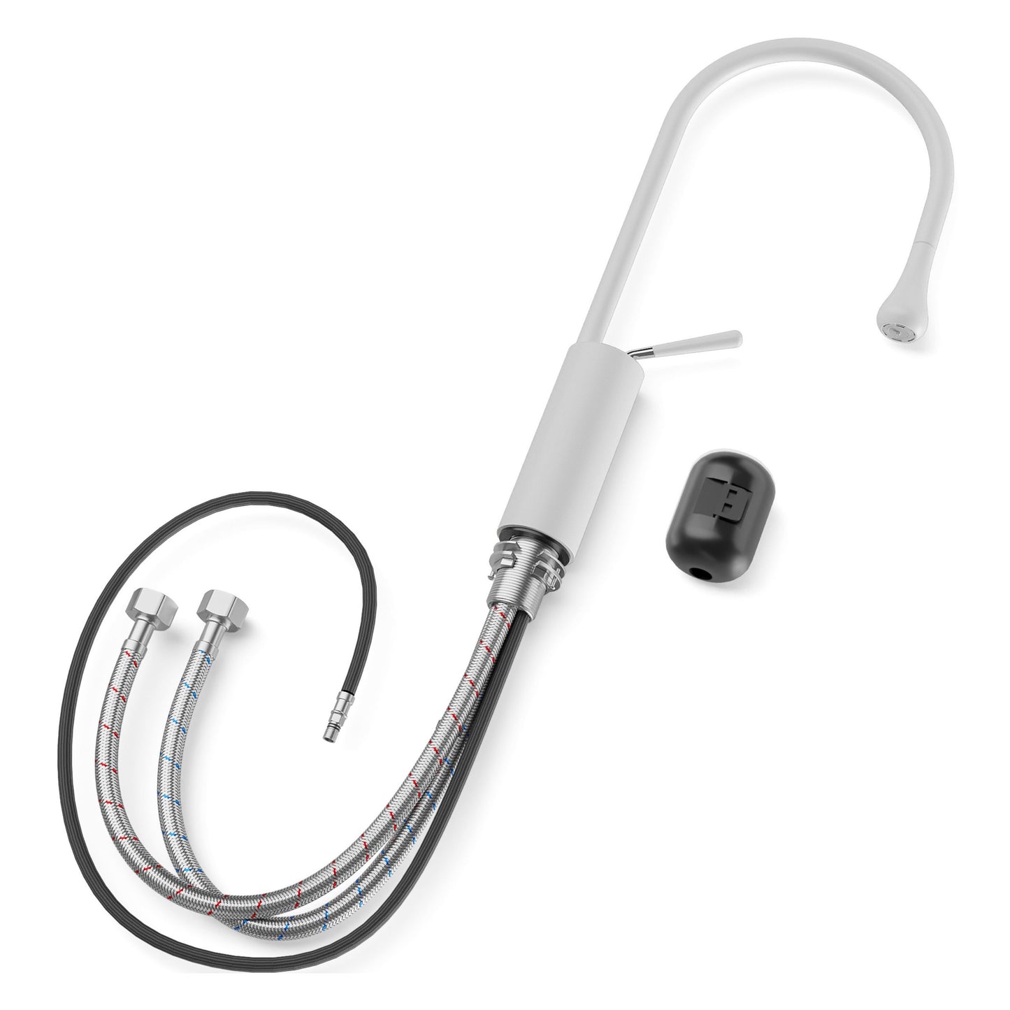 ANW HOME High-Arc White Kitchen Faucet with Pull-Out Spout and 360° Rotation – 445 mm