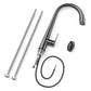 ANW HOME Medium-Arc Matte Graphite Kitchen Faucet with Pull-Out Spout and 360° Rotation – 430 mm