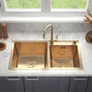 Top-Mount Double Bowl Kitchen Sink 78x43 cm – Gold PVD Stainless Steel, Full Set