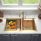 Top-Mount Double Bowl Kitchen Sink 78x43 cm – Gold PVD Stainless Steel, Full Set
