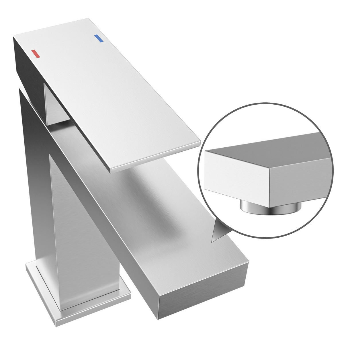 BATERIA UMYWALKOWA INOX SZCZOTKOWANA STOJĄCA 175 MM