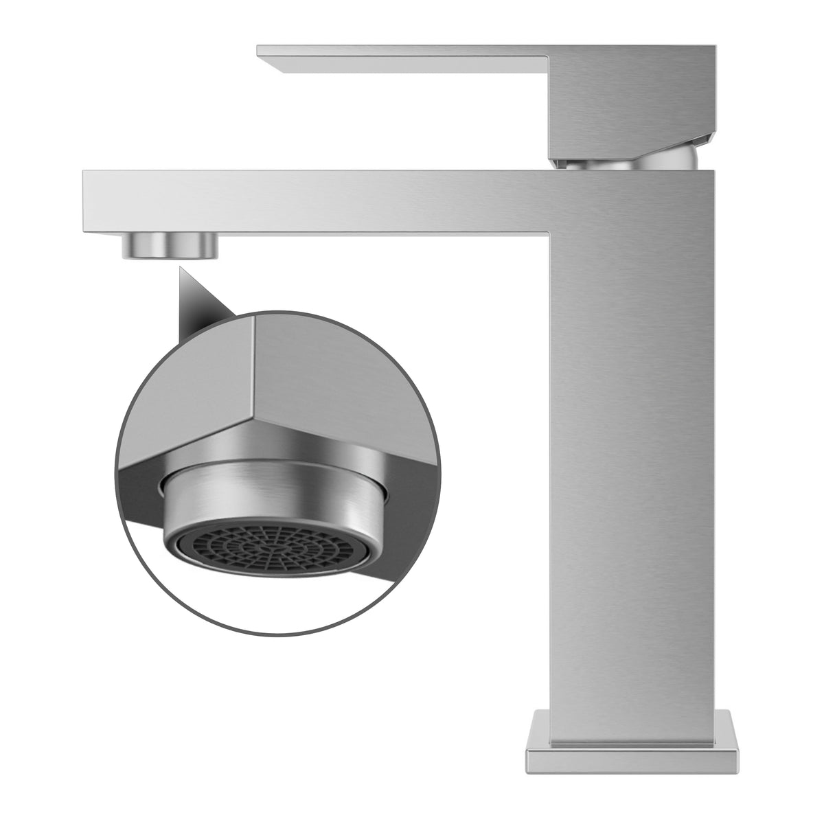 BATERIA UMYWALKOWA INOX SZCZOTKOWANA STOJĄCA 175 MM