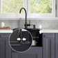 ANW HOME Fregadero Cocina 1 Seno Sobre Encimera con Escurridor, Acero Inoxidable 304, 78x50 cm, Grafito PVD, Acabado con Nano-Revestimiento, Grosor 3.0+1 mm, 22 cm, con Sifón, Dosificador y Cesta