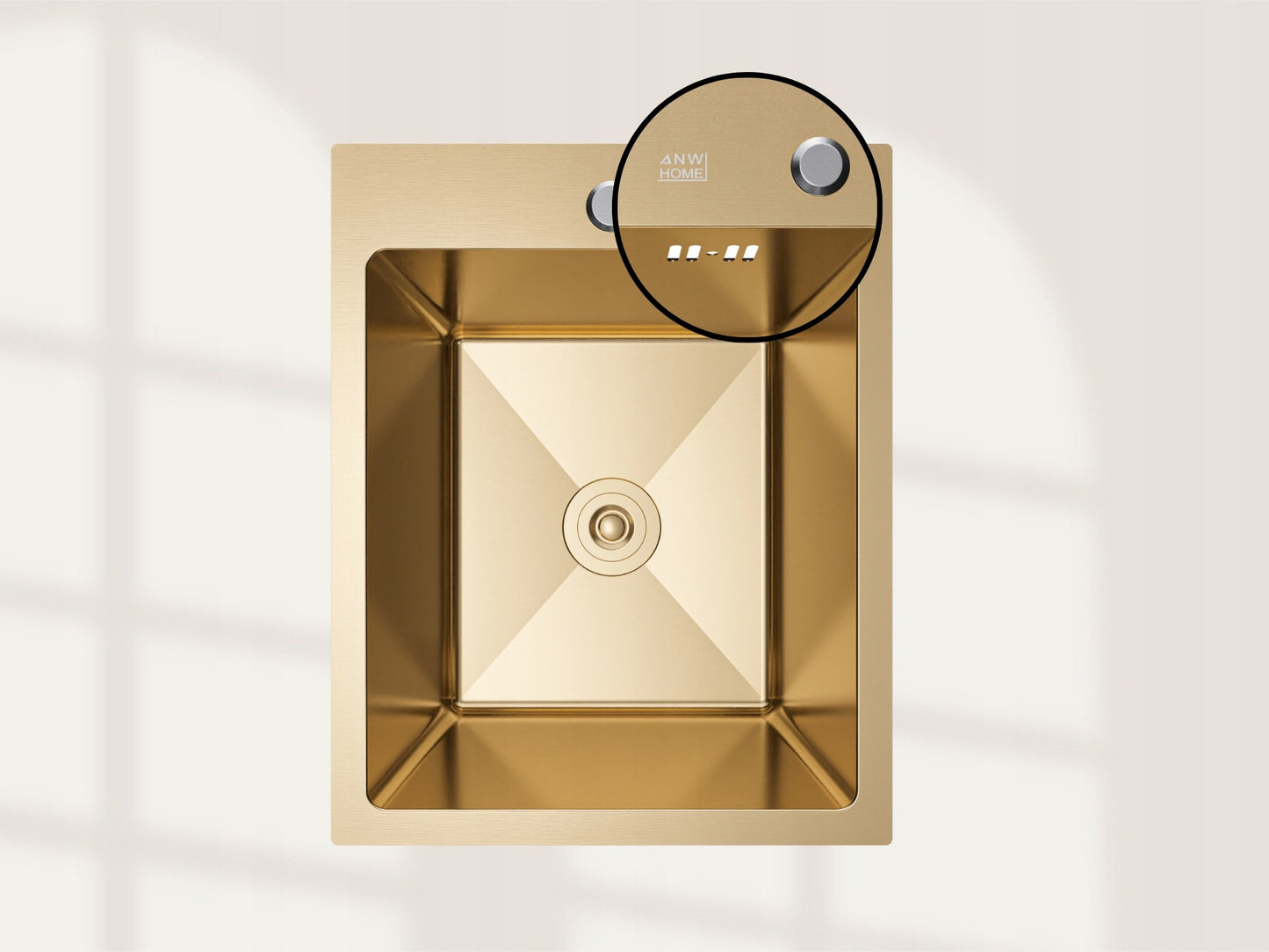 Modern Luxury Nano Gold Stainless Steel Sink PVD 4050 with Drain