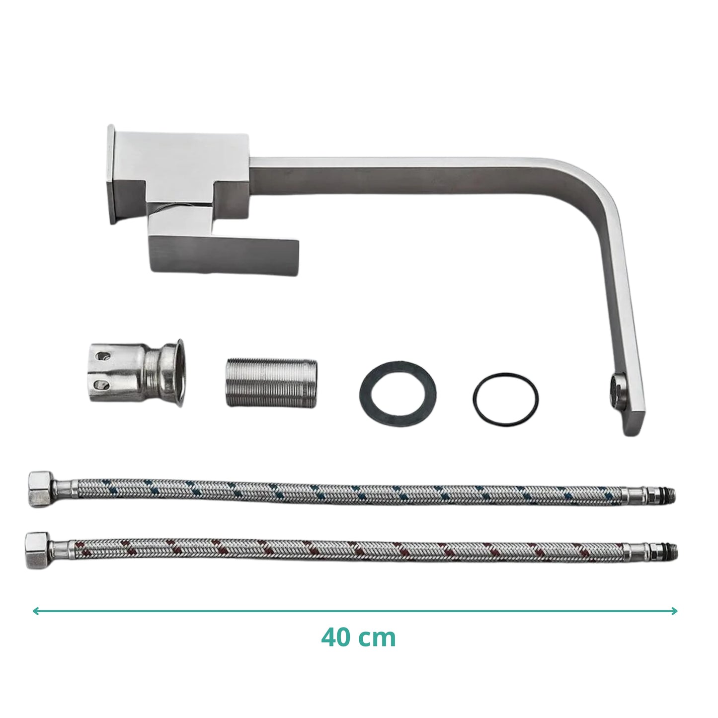 INOX Kitchen Faucet JF-9407S - Brushed Steel 415 mm